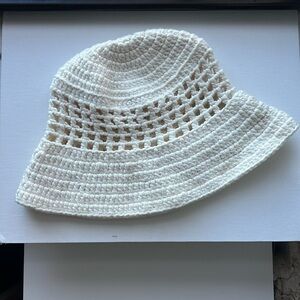 SOLID & STRIPED White Hand Crocheted Bucket Hat